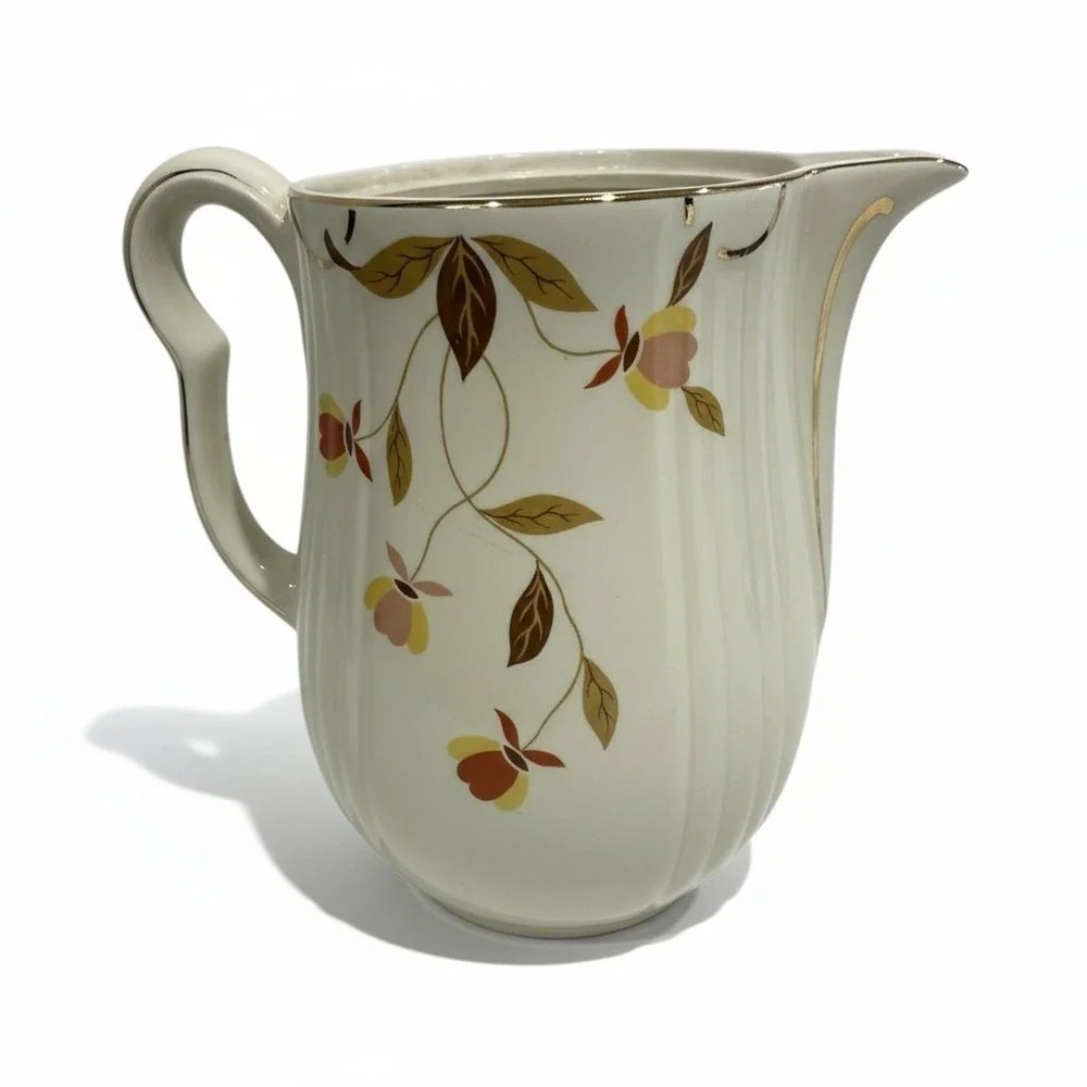 Hall's Coffee Tea Pot Base Pitcher Jewel Homemakers Floral Ribbed 7